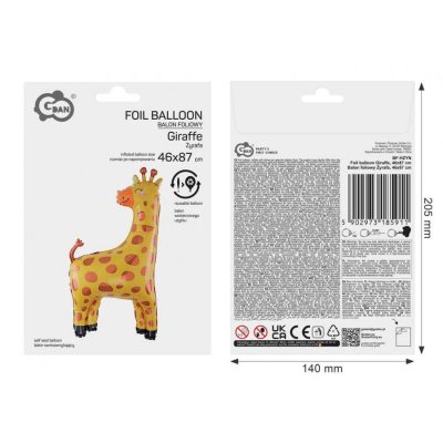 Giraffe 46x87cm foil balloon - 105861.jpg