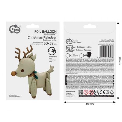 Christmas Reindeer freestanding 50x58cm foil balloon - 102527.jpg