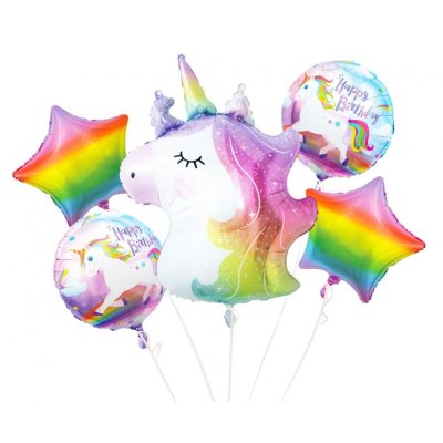 Bouquet - Unicorn - foil balloons 5pcs