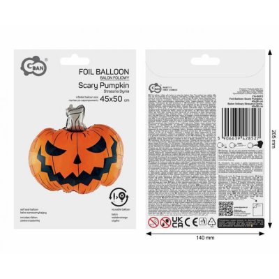 Scary Pumpkin 45x50cm Foil Balloon - 105621.jpg
