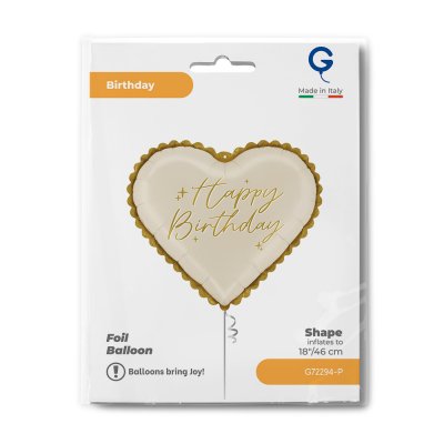 Heart With Lace Cream HB 18"/46cm Foil Balloon - g72294-p-b.jpg