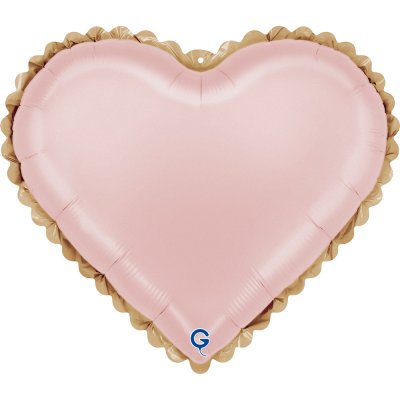 Heart Lace Pastel Pink 18"/46cm foil balloon