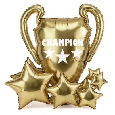 Trophy with stars freestanding 83x87cm foil balloon