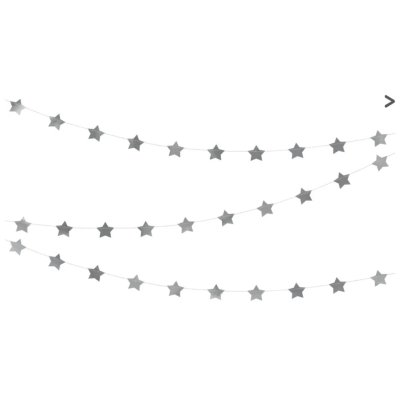 Garland foil "stars" silver 3.6m