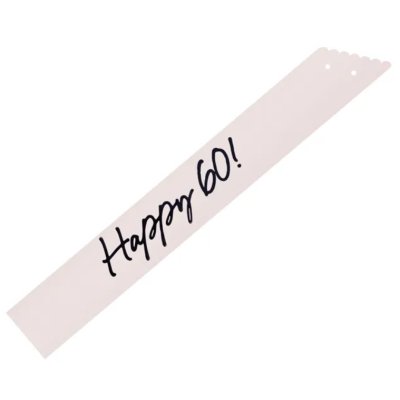 Satin sash "Happy 60!" cream, 76cm