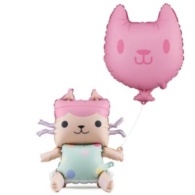 Baby Box & Cat 43x46cm and 35x37cm Foil Balloons, 2pcs