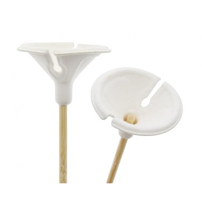 Bamboo stick and paper hat for air-filled balloons (100 pcs/pack)