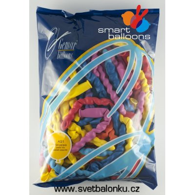 Balloons shape - Long spiral party mix (100pcs) - AS1-80.jpg