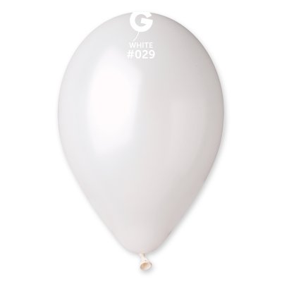 Balloons 28cm/11" #029 Metallic White (100pcs) - GM110_29_O.jpg
