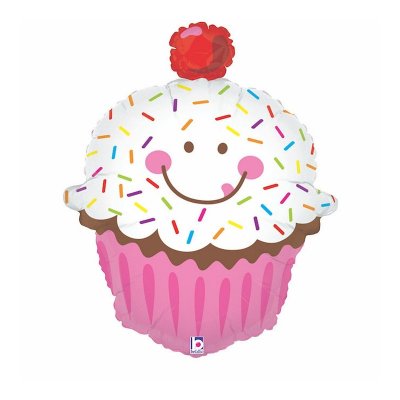 Smiley Cupcake (86cm,34") foil balloon