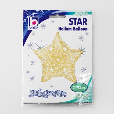 Filigree Gold Star (54cm,21") foil balloon - 350742.jpg