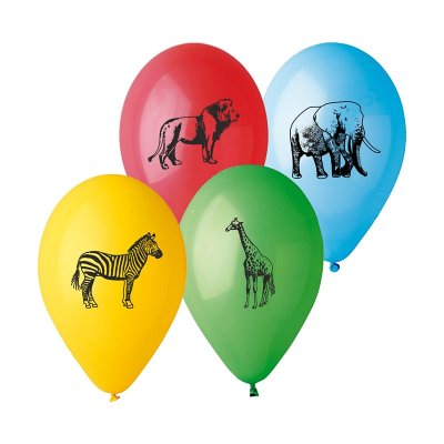 Balloons 26cm/10" #080 Classic Assorted, print - Safari (100pcs)