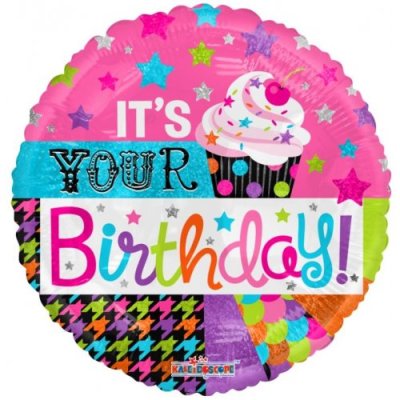18" balloon round - Cupcake - It´s your birthday