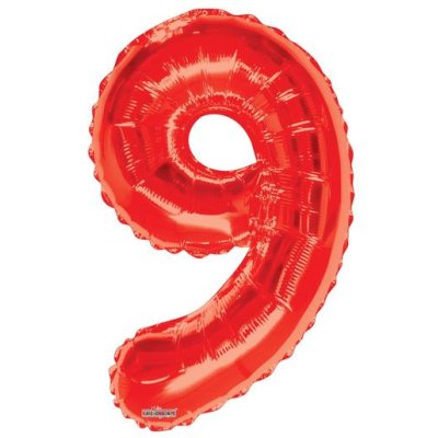 34" Number 9 - Red
