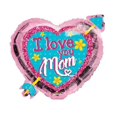 18" balloon heart - I love you mom
