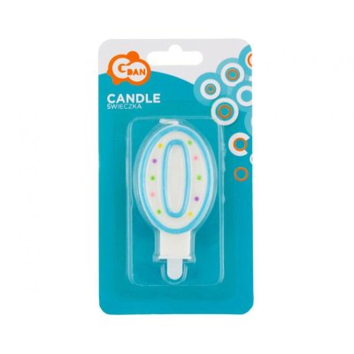 Cake candle number 0 with polka dots 7.5 cm - 73521.jpg