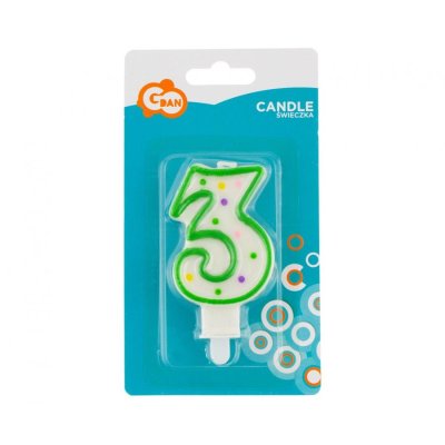 Candle number with dots 3, 7.5 cm - 73514.jpg
