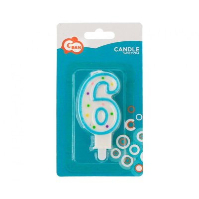Candle number with dots 6, 7.5 cm - 73517.jpg