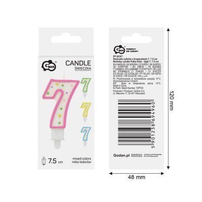 Candle number with dots 7, 7.5 cm - 95157.jpg