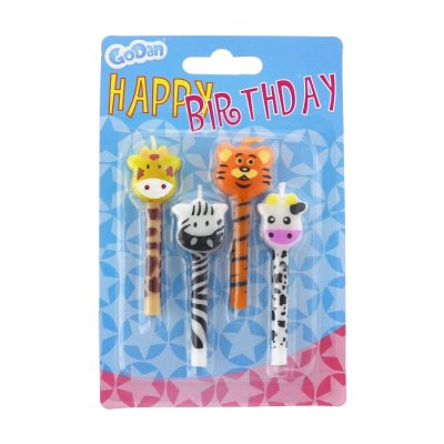 Candles with animal heads "Zoo", 4pcs