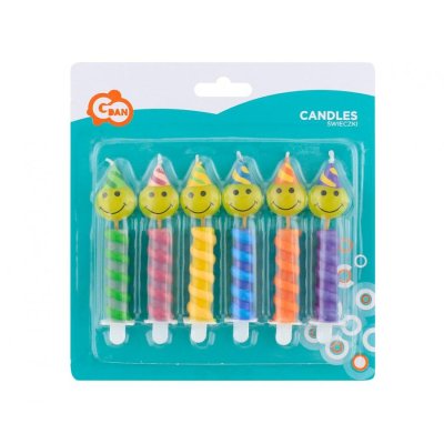 Candle "Smilies with hats", 6 pcs - 56085.jpg