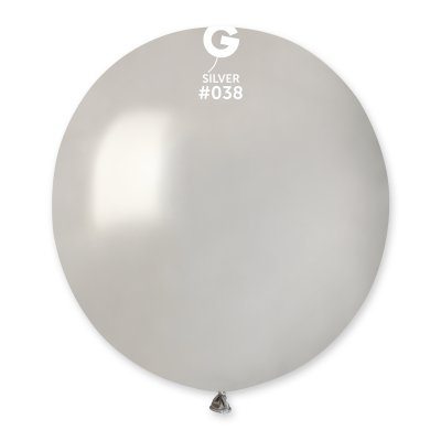Balloons 48cm/19" #038 Metallic Silver (25pcs) - GM150_38_O.jpg
