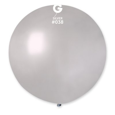 Balloon GM40 #098 Metallic Silver (100cm, 40") - GM40_38_O.jpg
