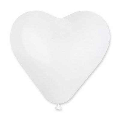 Balloons heart 25cm #001 Pastel White (100 pcs) - white 01.jpg