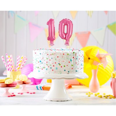 Cake foil balloon 5" number 0, pink - pink 0 1 a.jpg