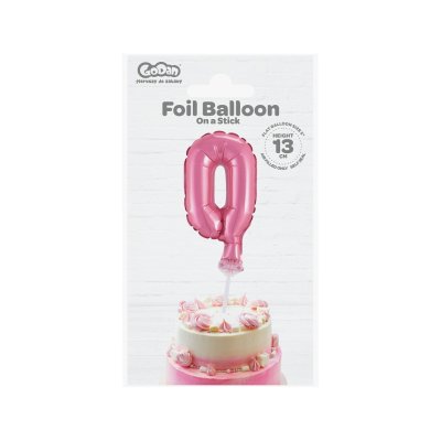 Cake foil balloon 5" number 0, pink - pink 0 b.jpg