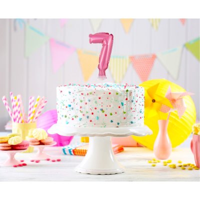 Cake foil balloon 5" number 7, pink - pink 7 a.jpg