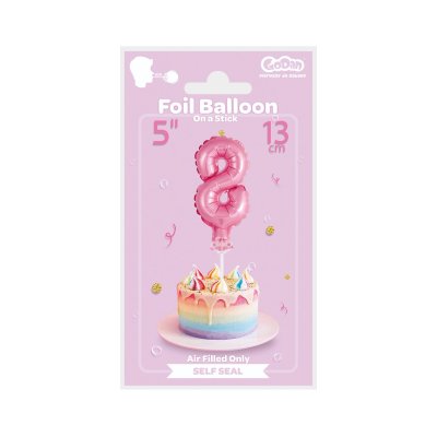 Cake foil balloon 5" number 8, pink - pink 8 b.jpg