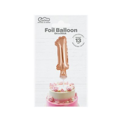 Cake foil balloon 5" number 1, rosegold - gold 1 b.jpg
