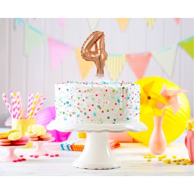 Cake foil balloon 5" number 4, rosegold - gold 4 a.jpg