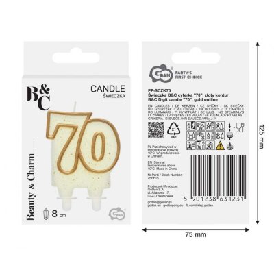 Cake candle "70", gold outline - 97502.jpg