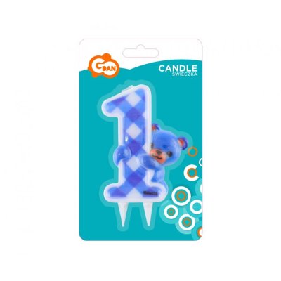 Cake candle "Blue Teddy", number 1 - 73531.jpg