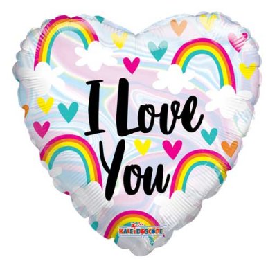 Heart I Love You rainbow 18"/46cm foil balloon