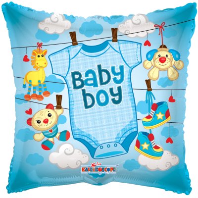 18" balloon square - Baby boy onesie