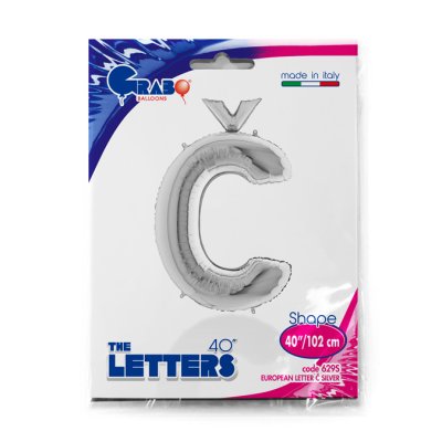 Letter Č Silver (102cm,40") foil balloon - 629S-P-Packaged.jpg