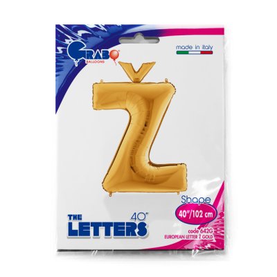 Letter Ž Gold (102cm, 40") foil ballloon - 642G-P-Packaged.jpg