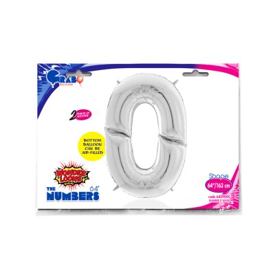 Number 0 Silver Giant (163cm,64") foil balloon - 640900S-P-Packaged.jpg