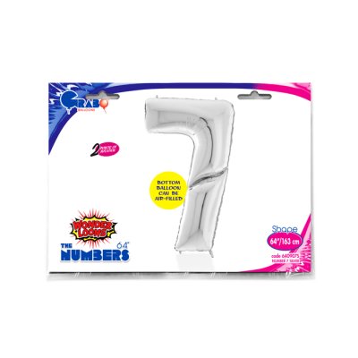 Number 7 Silver Giant (163cm,64") foil balloon - 640907S-P-Packaged.jpg