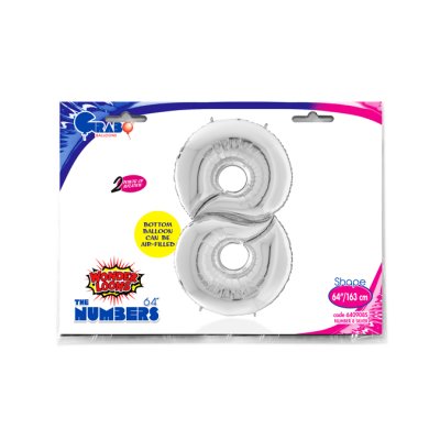 Number 8 Silver Giant (163cm,64") foil balloon - 640908S-P-Packaged.jpg