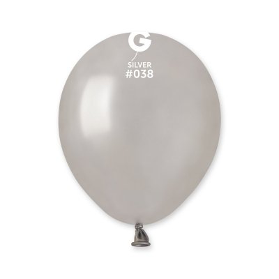 Balloons 13cm/5" #038 Metallic Silver (100pcs) - silver.jpg