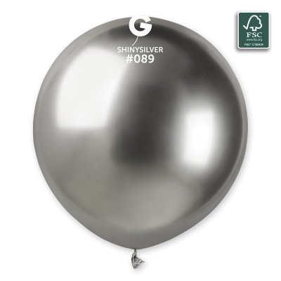 Balloons 48cm/19" #089 Shiny Silver (25pcs) - 100-fsc-certified-nrl-balloons-shiny-silver.jpg