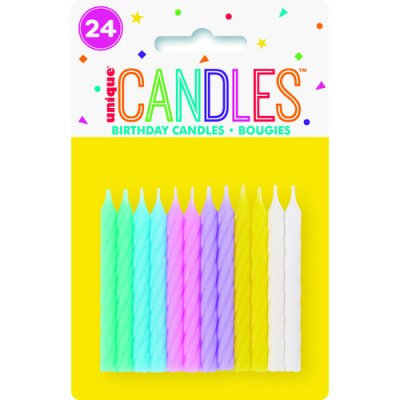 Cake candles - pastel spirals, 24 pcs - 19970.jpg