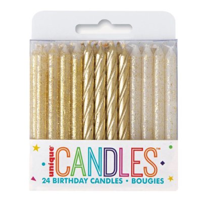 Cake candles - gold spirals, 24 pcs - 19976.jpg