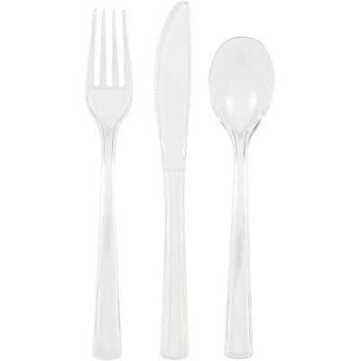 Plastic cutlery - - transparent, 18 pcs - 39480.jpg