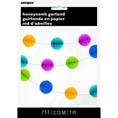 Garland Ball - Multi Color Honeycomb, 7 ft