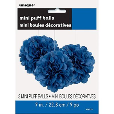 Pom pom - royal blue decorative suspension 3pcs, 23cm - 642132.jpg